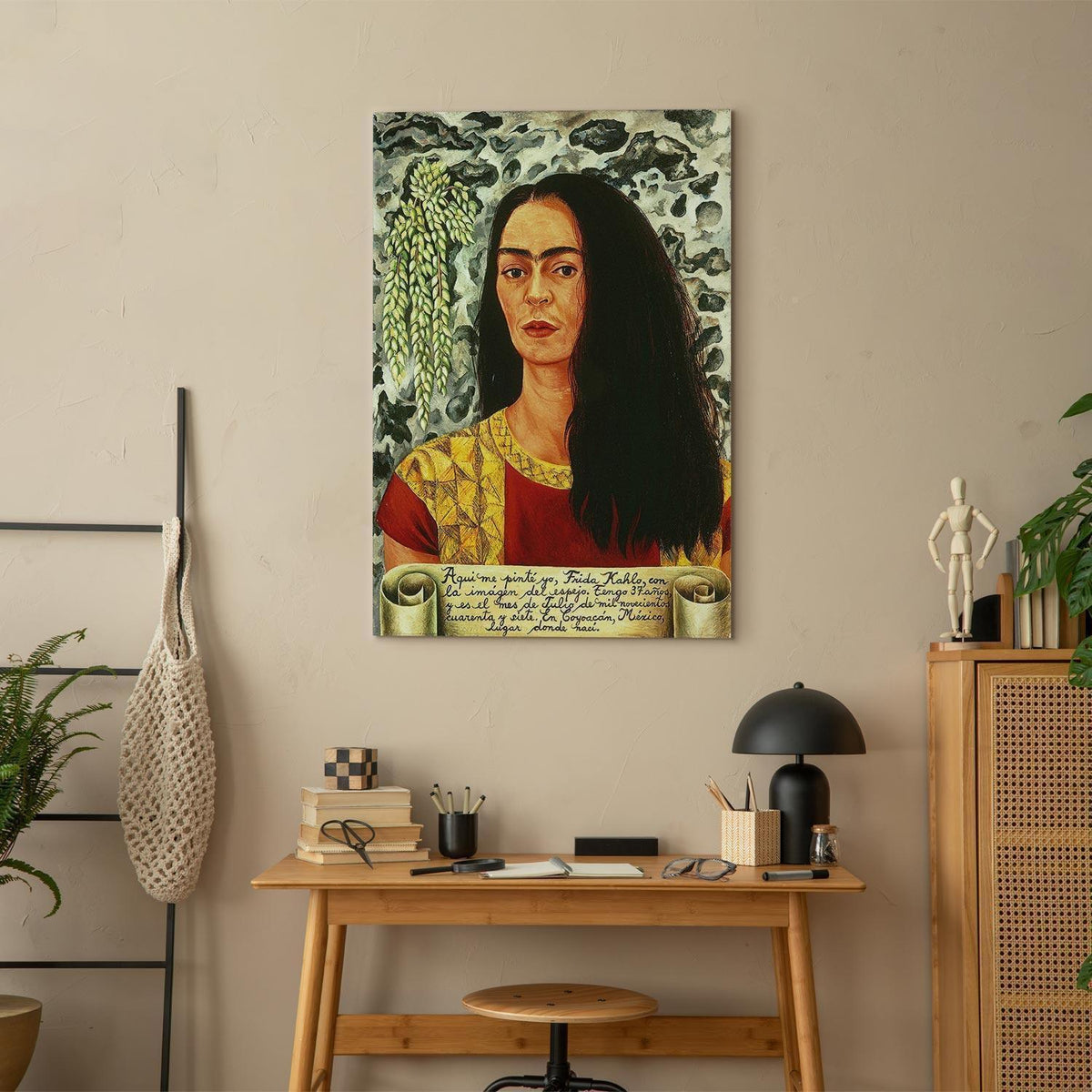 Leinwandbild - Frida Kahlo – Self-Portrait with Loose Hair