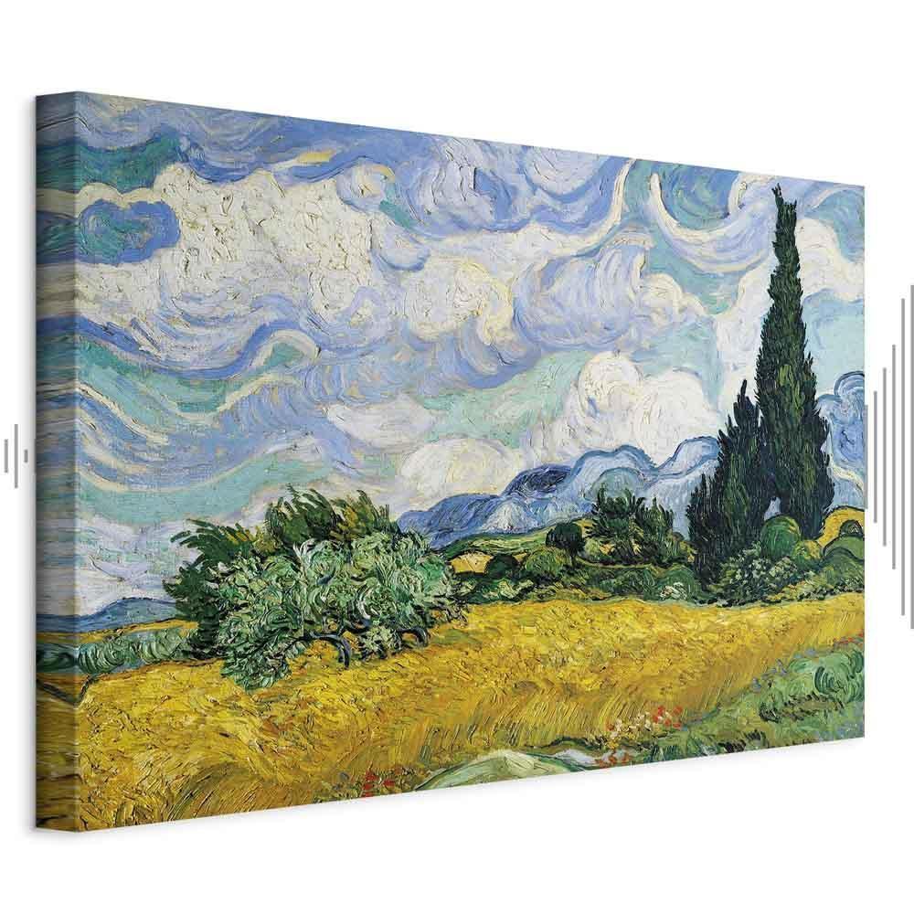 Leinwandbild - Vincent Van Gogh – Wheat Field with Cypresses