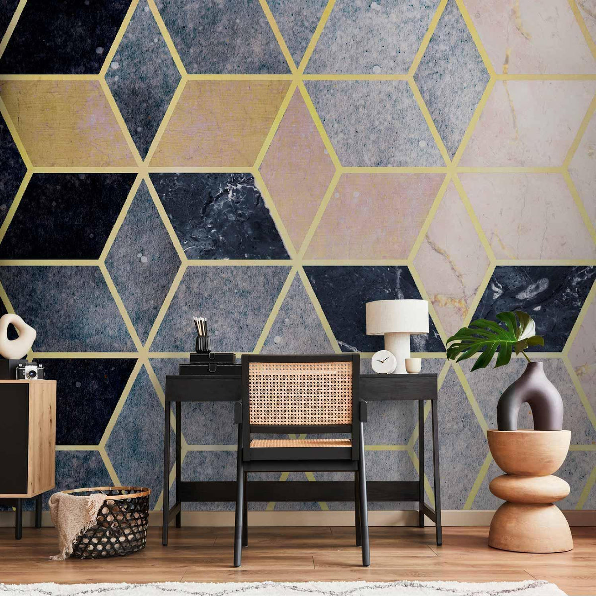 Fototapete - Blue Geometric Pattern