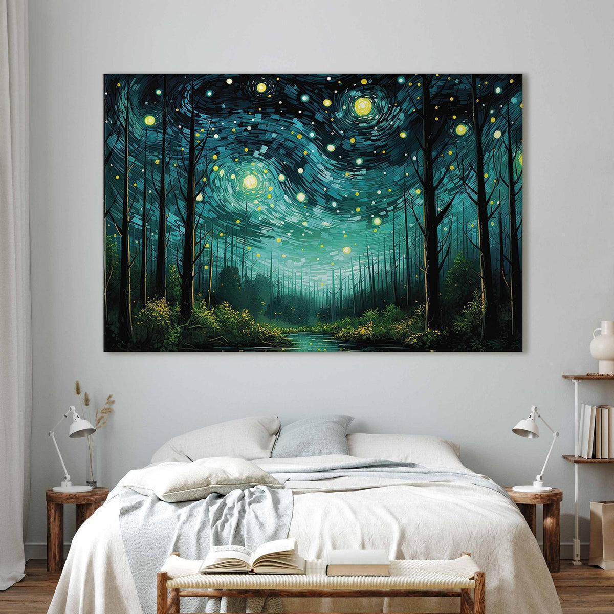 Wandbild XXL - Starry night - a modern version of Van Gogh's night sky