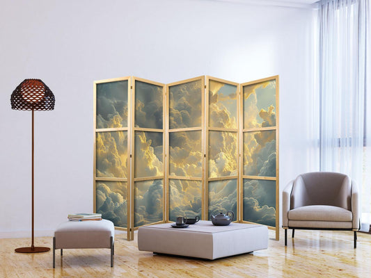 Japanischer Paravent - Last Breath of the Day: Clouds Illuminated by Evening Glow