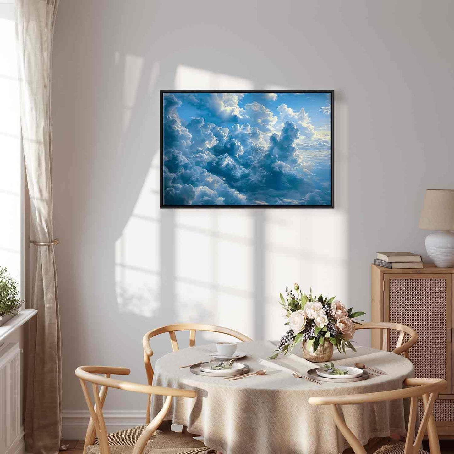 Leinwandbild - Ocean in the Air: Waving Clouds Reflecting Morning Light Artgeist
