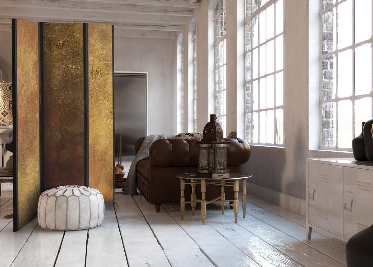 Paravent Goldene Versuchung – Eleganter Raumteiler mit Goldakzenten