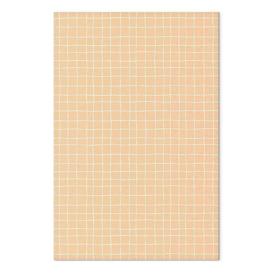Leinwandbild - Waving Lines - Creamy Grid on a Noisy Pastel Background