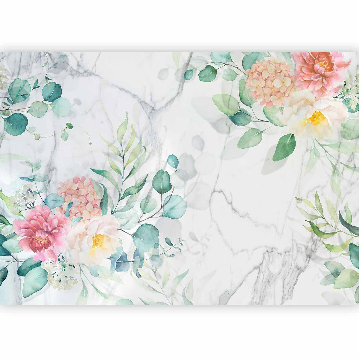 Fototapete - Flowery Marble