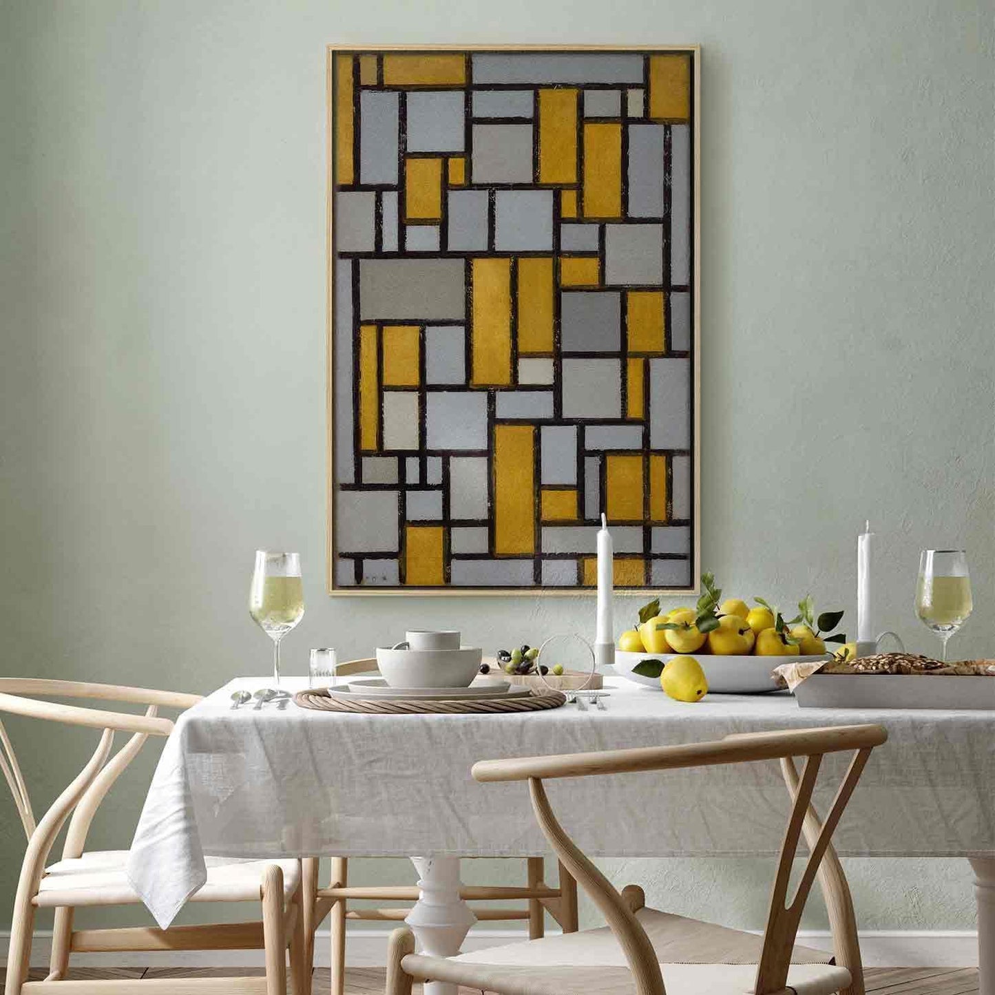 Leinwandbild - Composition with grid 1 (Piet Mondrian) Artgeist