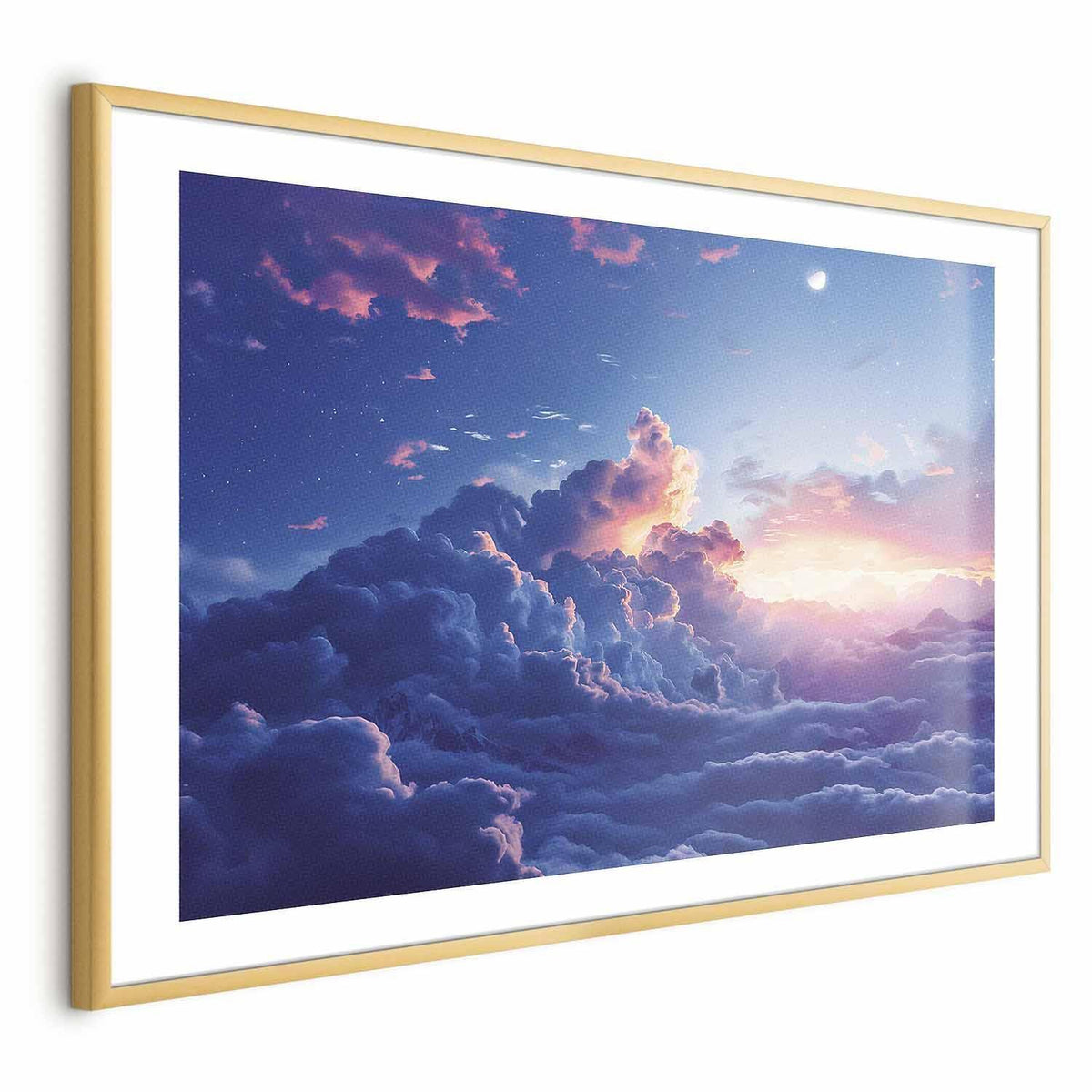 Poster - Night Concert in the Mountains: Clouds Illuminated by the Last Rays of the Sun