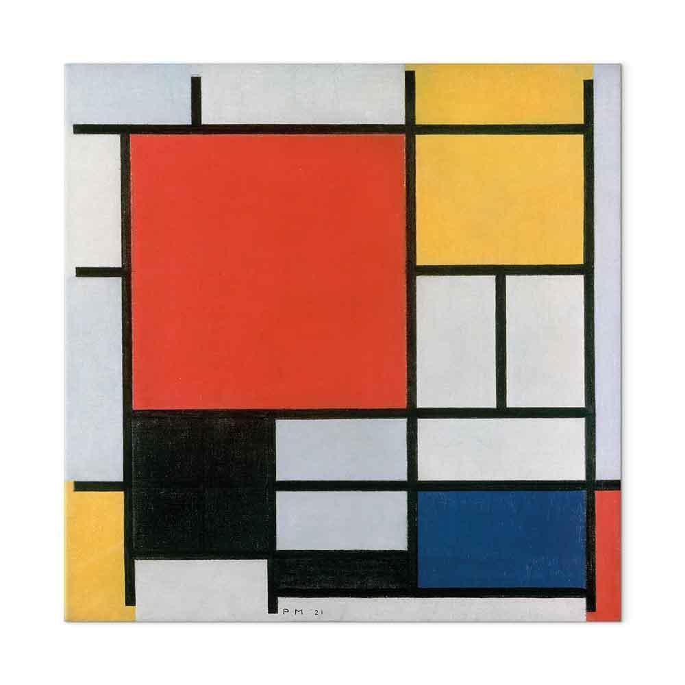 Leinwandbild - Piet Mondrian – Composition with red, yellow blue and black