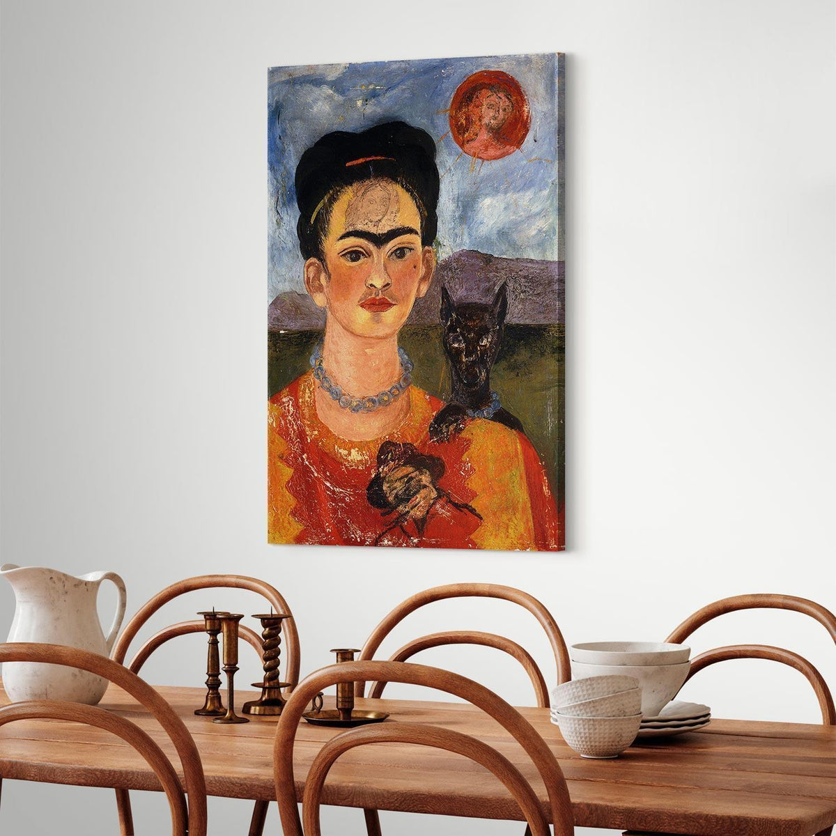 Leinwandbild - Frida Kahlo – Self-Portrait with Diego on My Breast