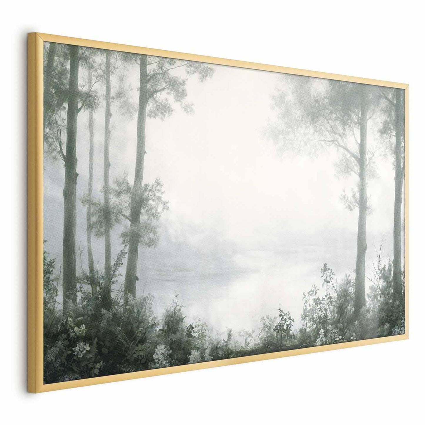Poster - Forest and Pond in Patinated Green Artgeist