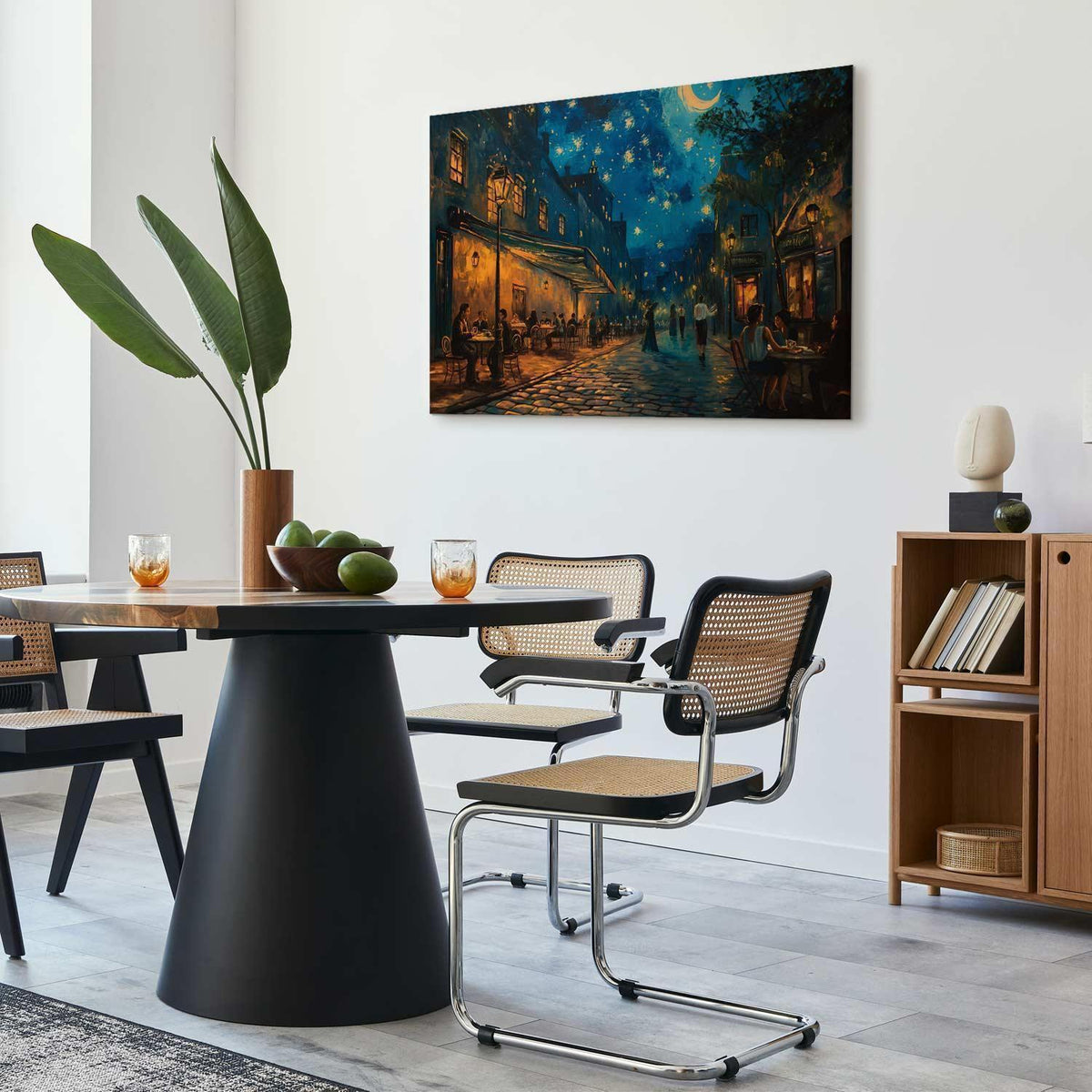 Leinwandbild - Paris street – a painting inspired by Vincent van Gogh's style