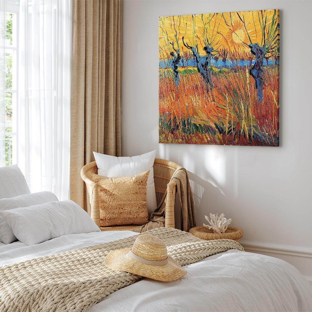 Leinwandbild - Vincent van Gogh – Willows at Sunset