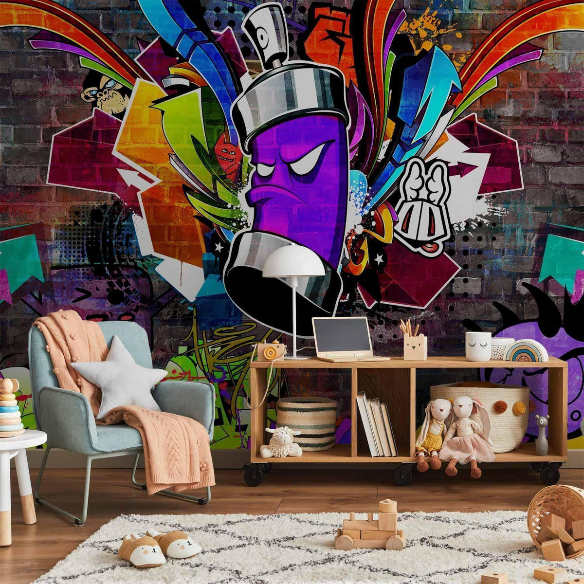 Fototapete - Graffiti: Colourful attack