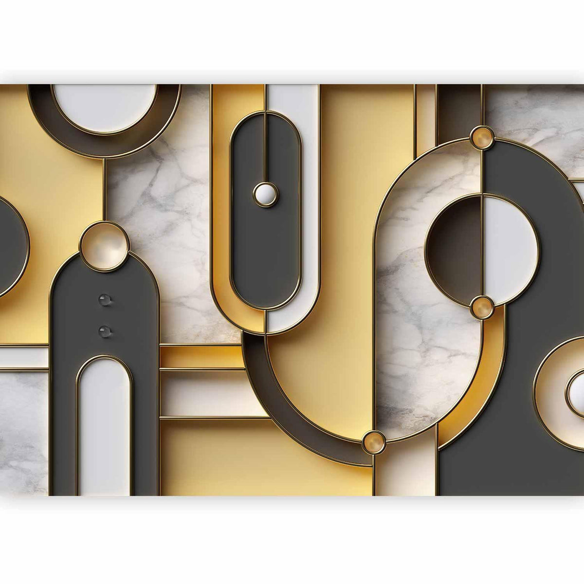 Fototapete - Gold-marble Geometric Pattern