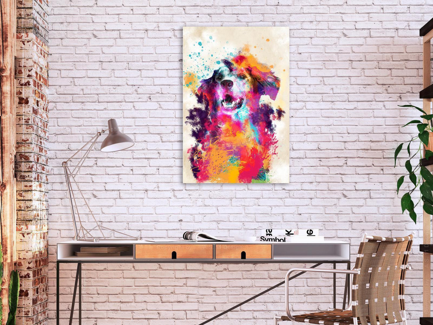Leinwandbild - Watercolor Dog (1 Part) Vertical Artgeist