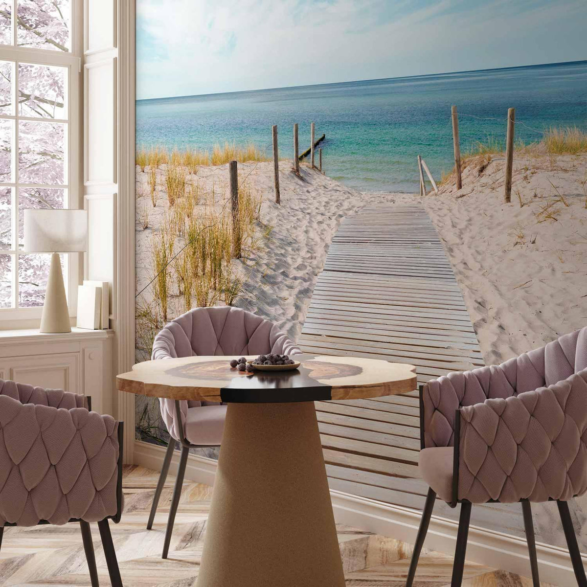 Fototapete Urlaub am Meer – Entspannte Strandszene