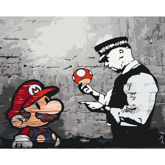 Malen nach Zahlen - Mario (Banksy)