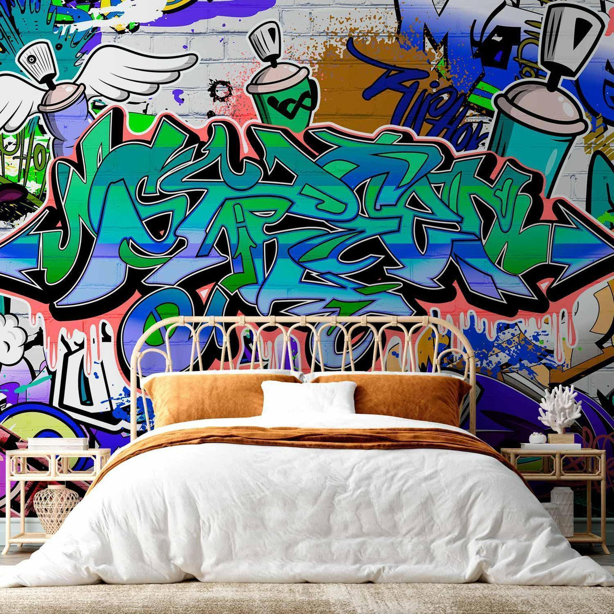 Fototapete - Graffiti: blue theme