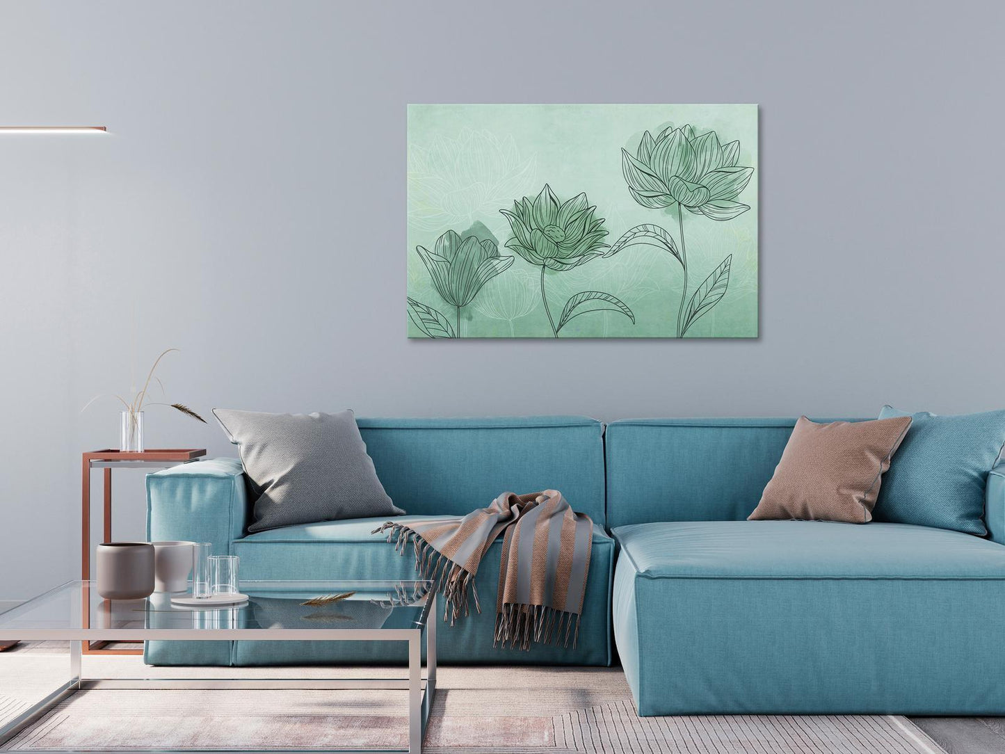 Leinwandbild - Three Flowers (1 Part) Wide