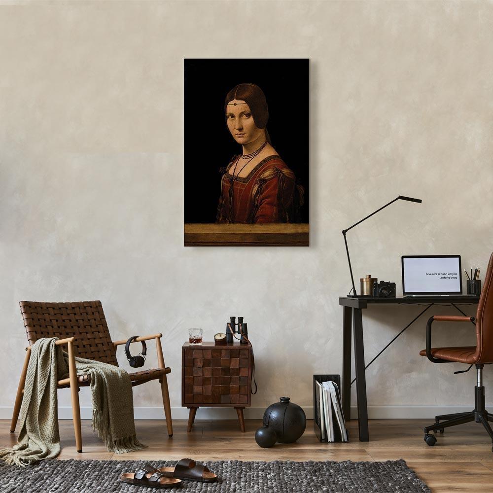 Leinwandbild - Leonardo da Vinci – Beautiful Ferronière
