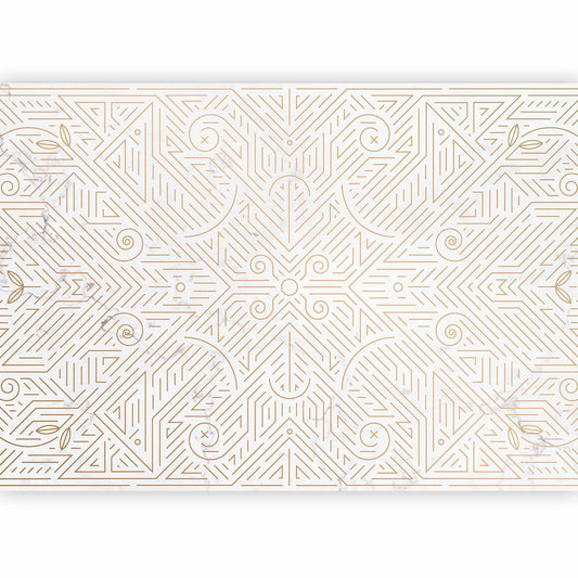 Fototapete - Geometric Pattern Shades of Gold and Marble Stone