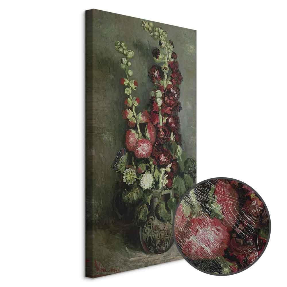 Leinwandbild - Vincent Van Gogh – Vase of Hollyhocks