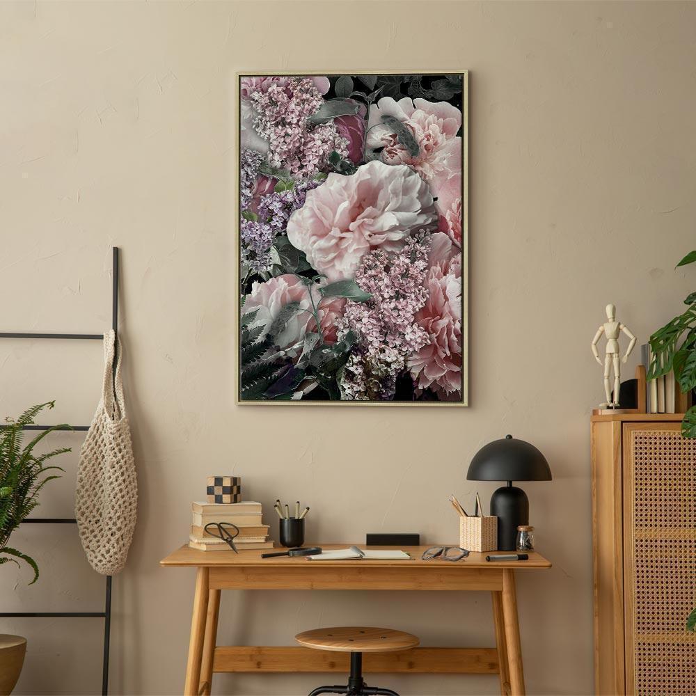 Leinwandbild - Among Flowers (1-part) - Blooming Plants in Nature's Colors