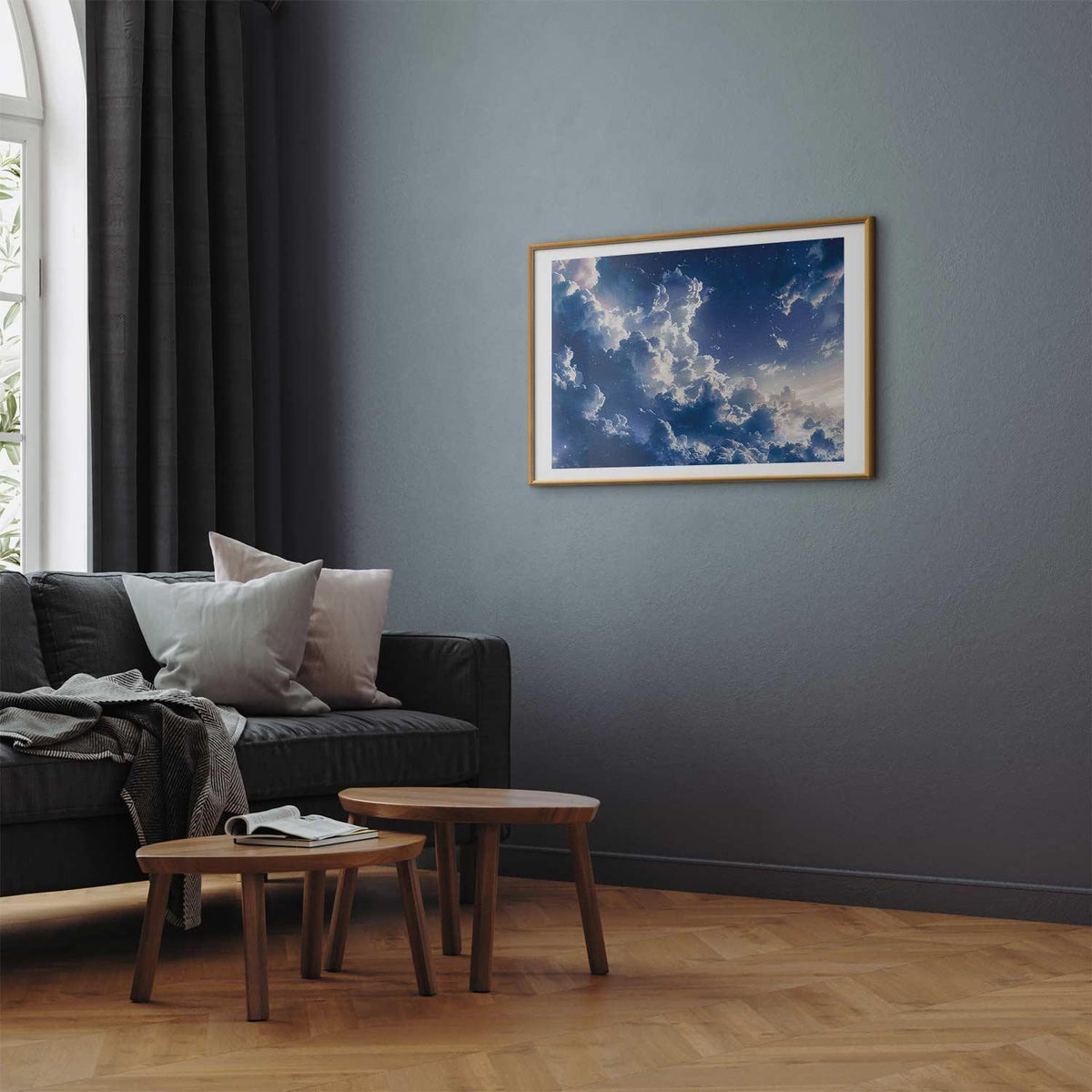 Poster - Starry Clouds and Soft Light Over a Corner of the Sky