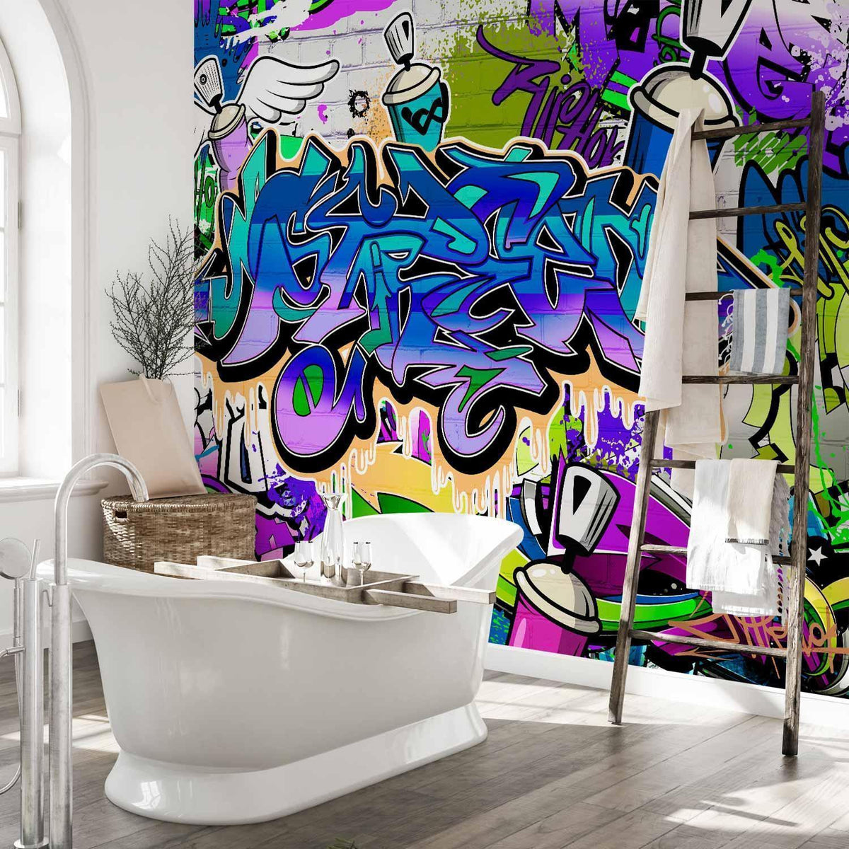 Fototapete - Graffiti: violet theme