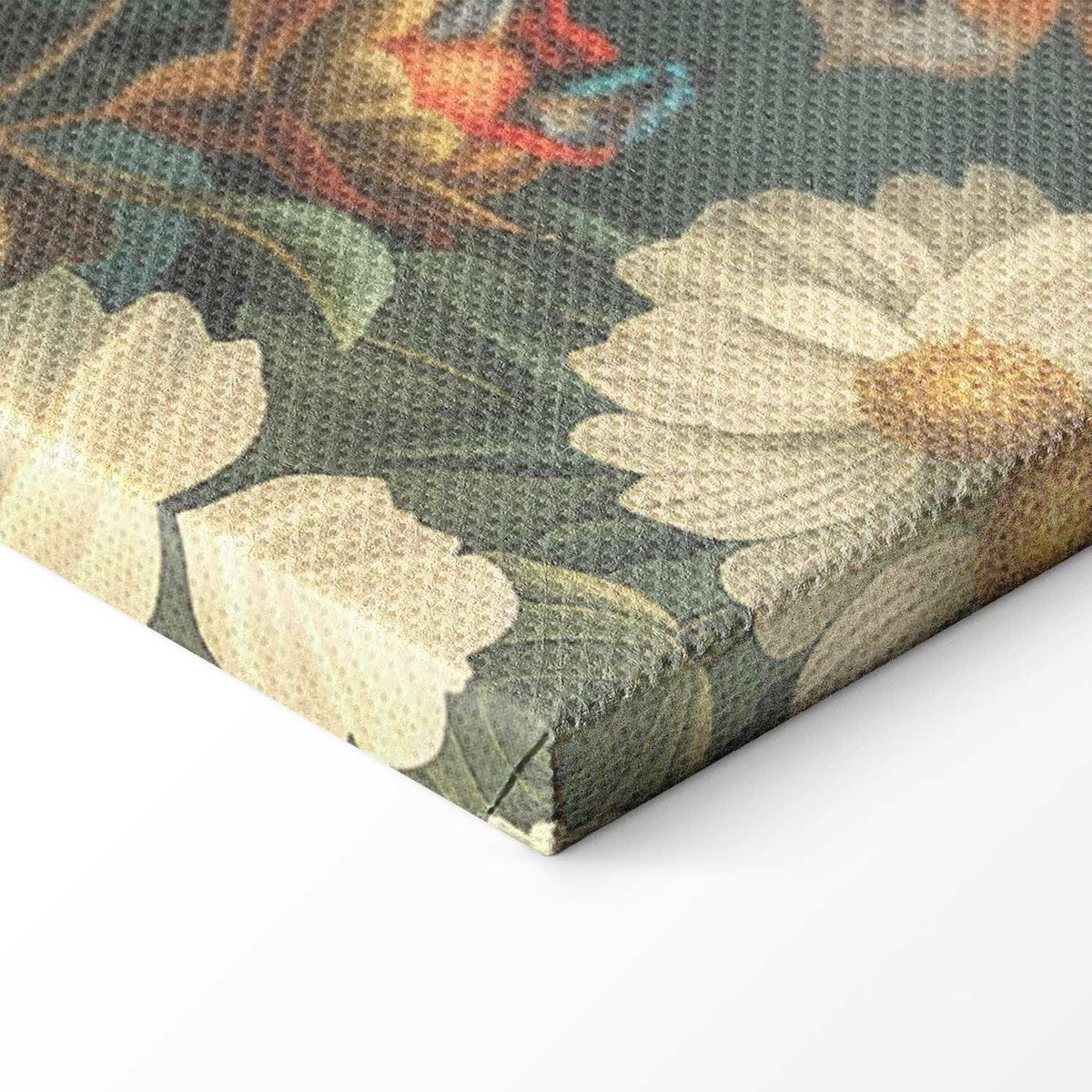 Leinwandbild - Flowers, birds and butterflies – vintage-style illustration