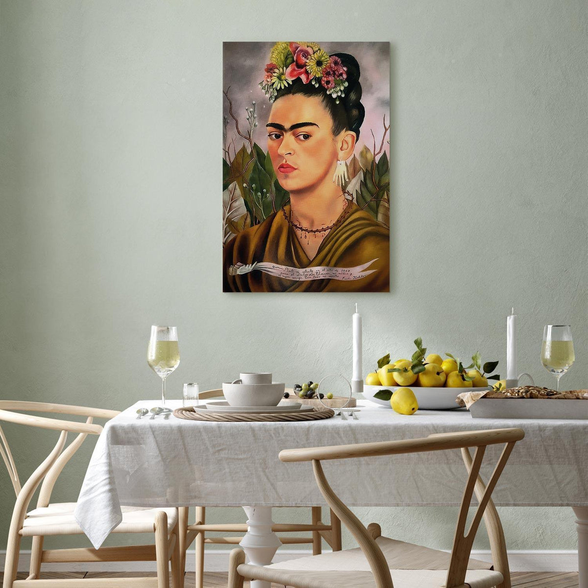 Leinwandbild - Frida Kahlo – Self-Portrait Dedicated to Dr Eloesser