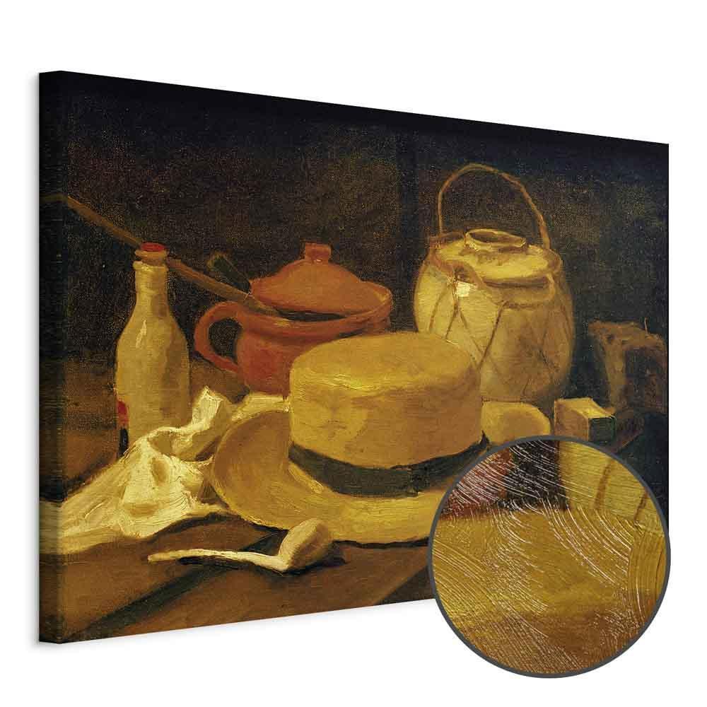 Leinwandbild - Vincent Van Gogh – Still life with yellow straw hat