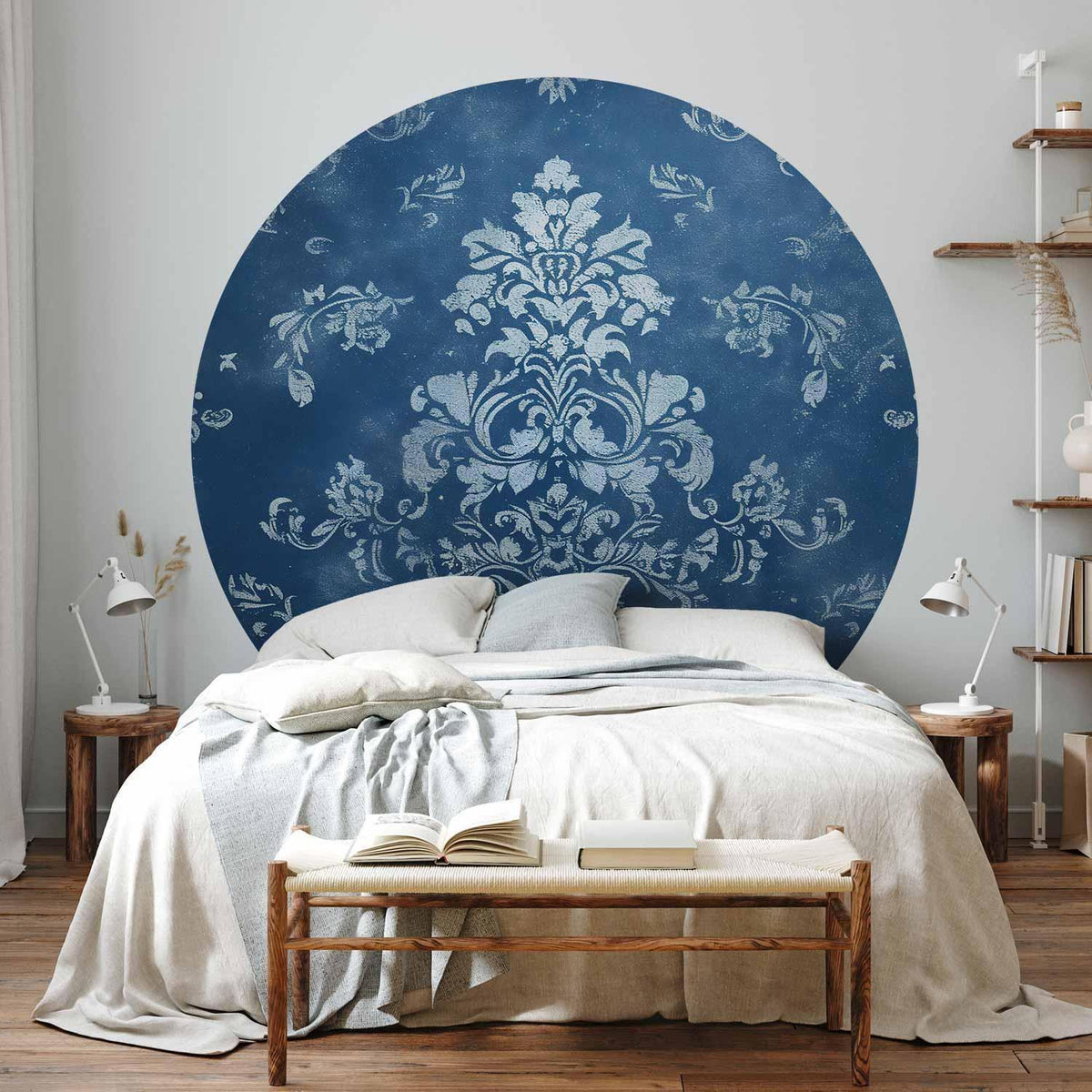 Runde Fototapete - Retro ornament in faded blues