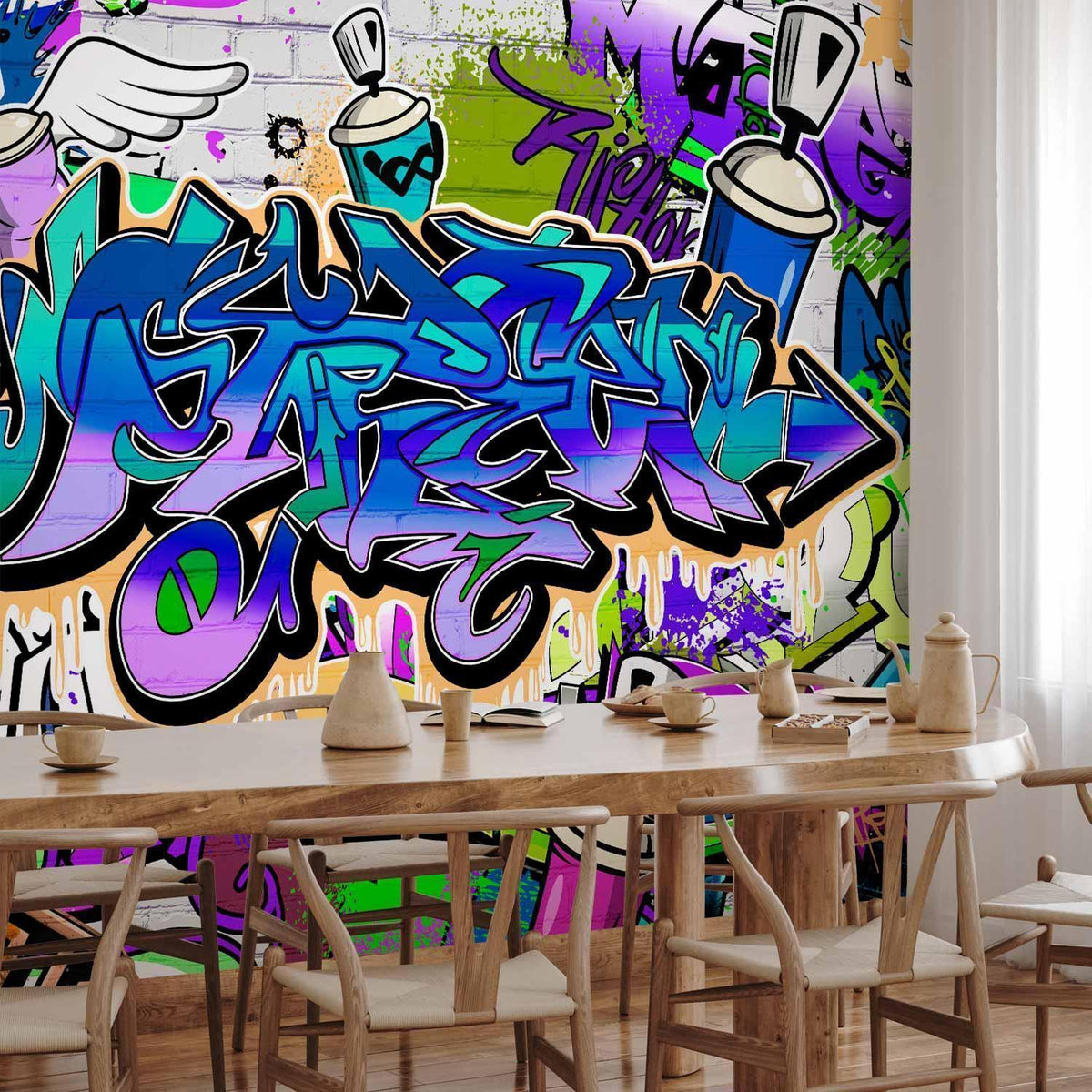 Fototapete - Graffiti: violet theme