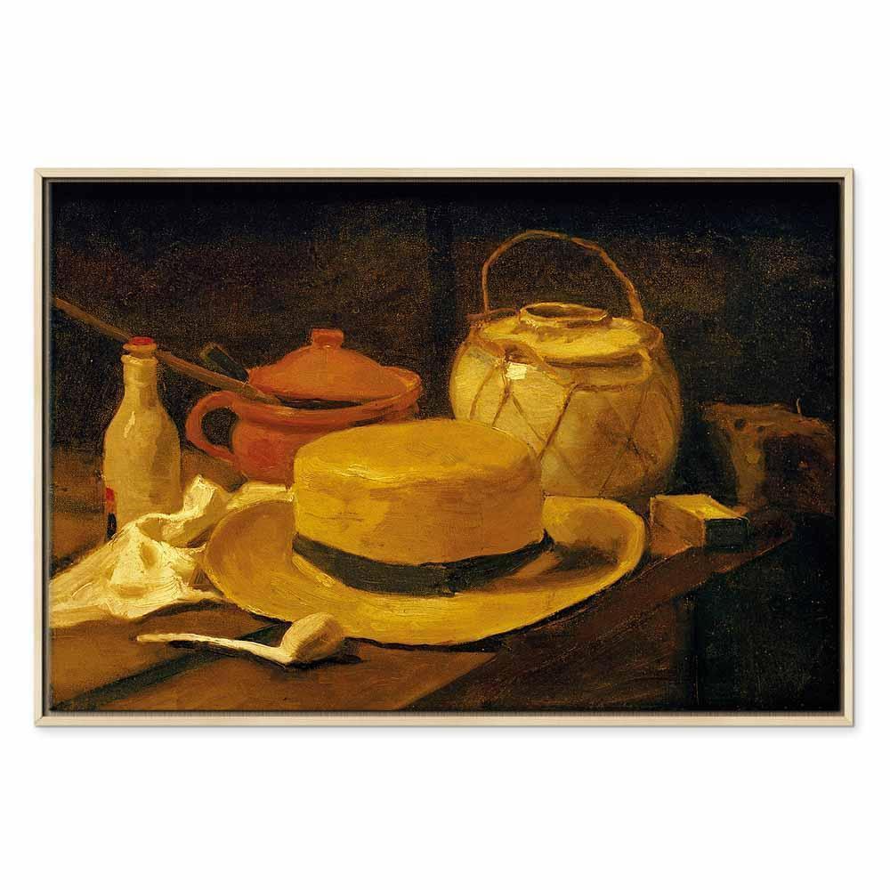 Leinwandbild - Vincent Van Gogh – Still life with yellow straw hat