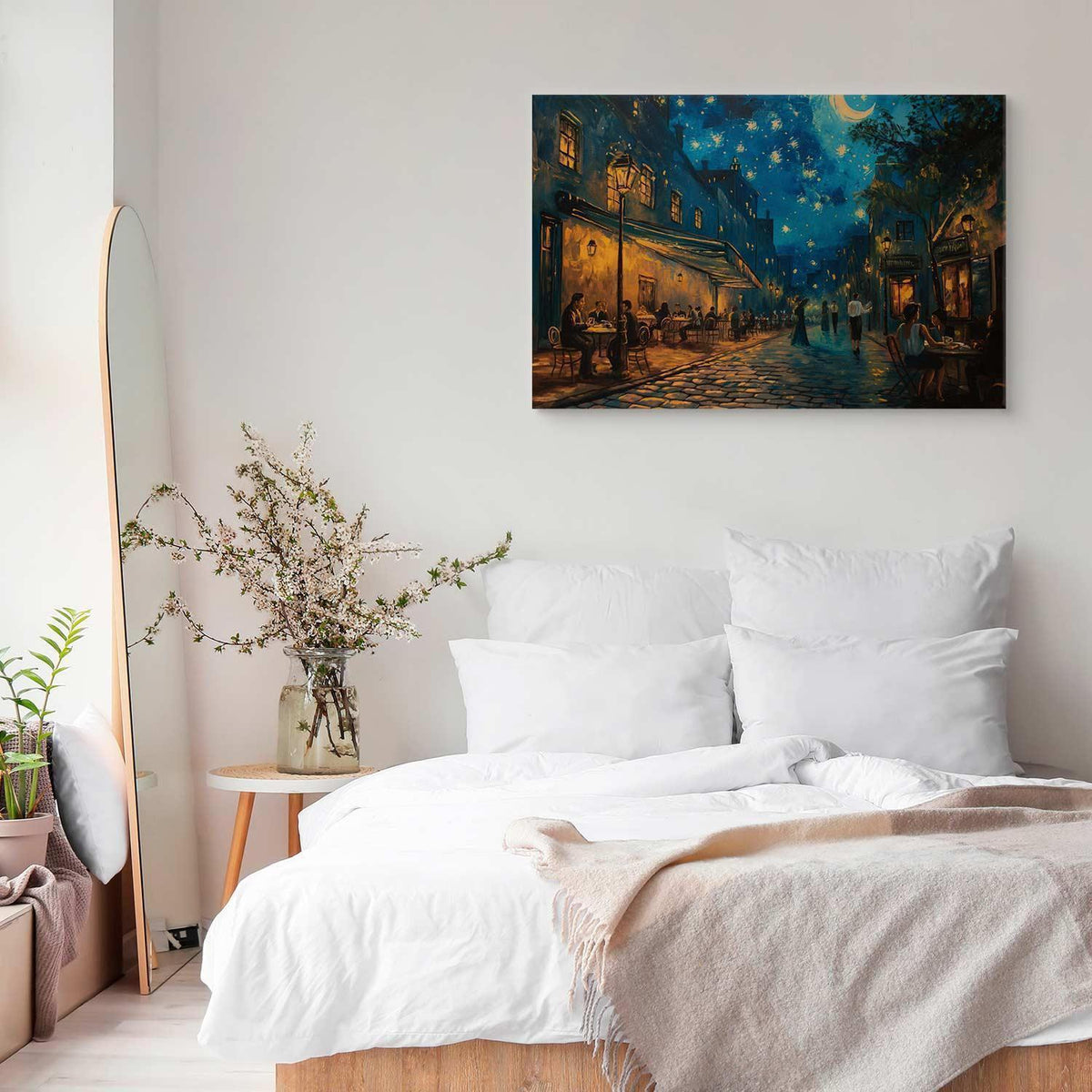 Leinwandbild - Paris street – a painting inspired by Vincent van Gogh's style