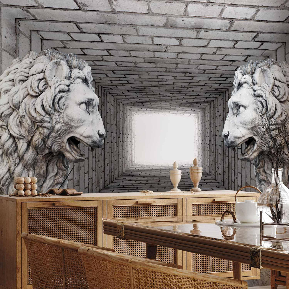 Fototapete - Stone Lions