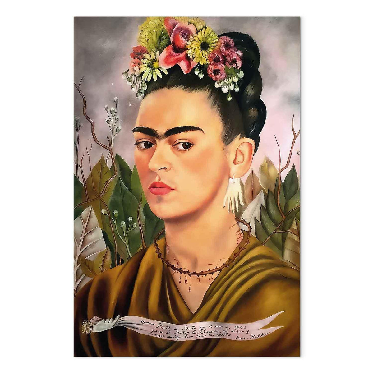 Leinwandbild - Frida Kahlo – Self-Portrait Dedicated to Dr Eloesser