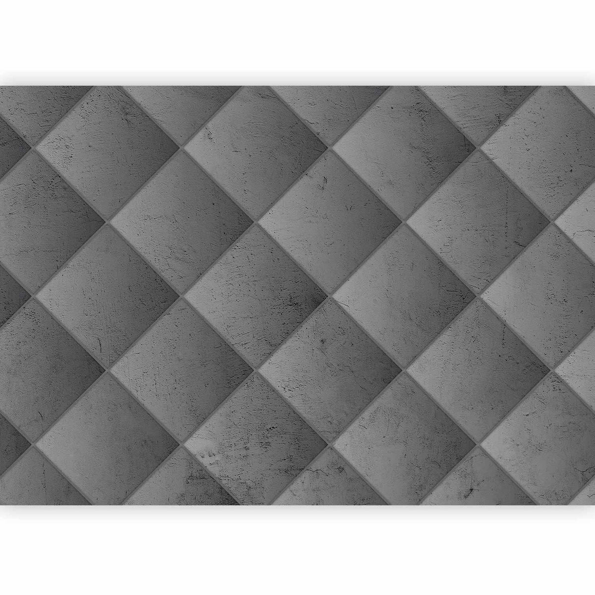 Fototapete - Grey symmetry - geometric pattern in concrete pattern with light joints