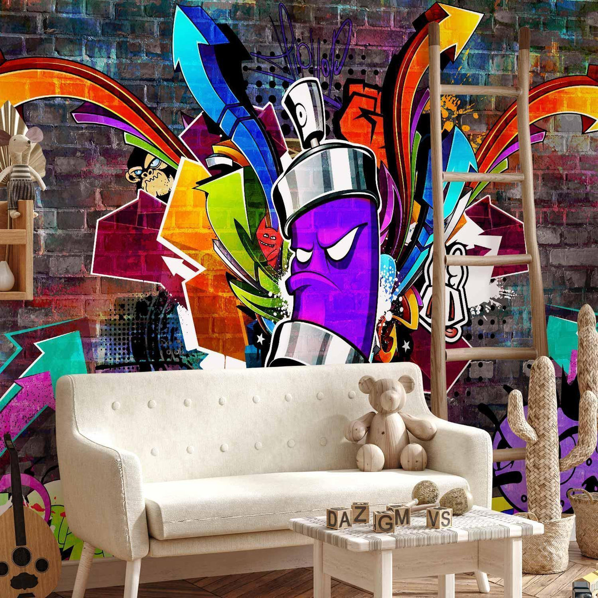 Fototapete - Graffiti: Colourful attack