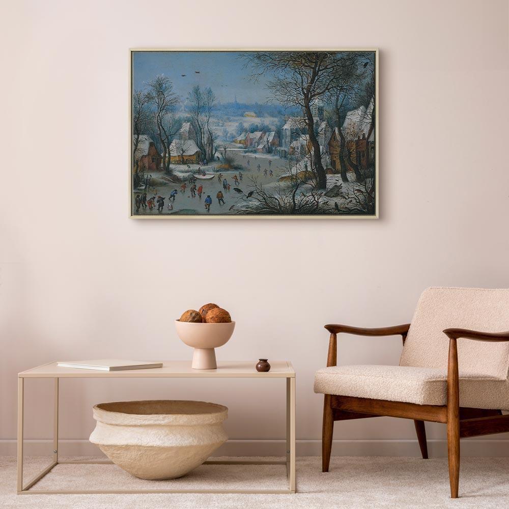 Leinwandbild - Pieter Brueghel the Younger – Winter Landscape with a Bird Trap