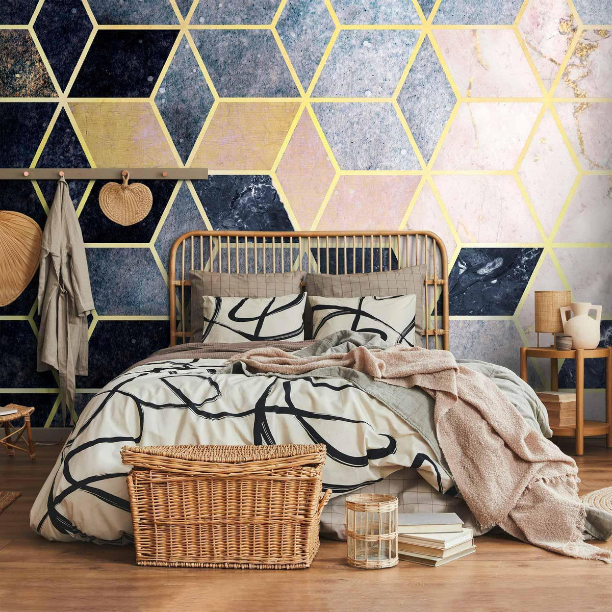 Fototapete - Blue Geometric Pattern