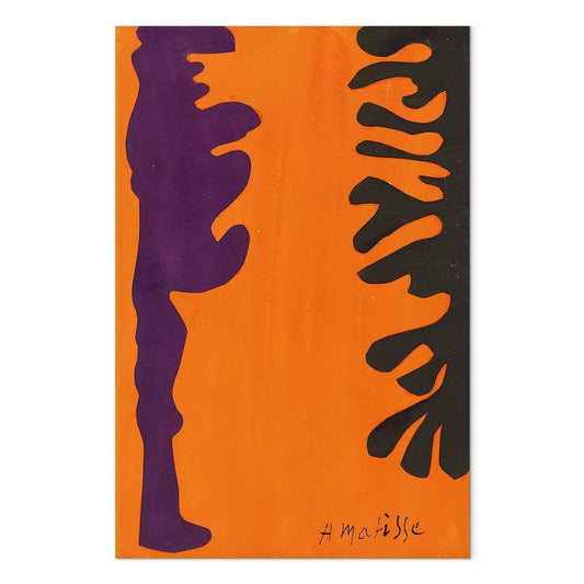 Leinwandbild - Henri Matisse – Black and Violet Arabesques on Orange
