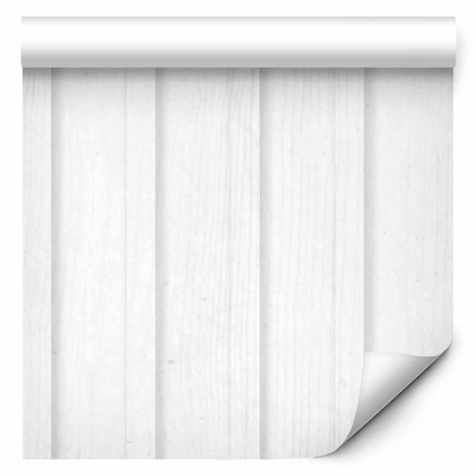 Tapete - Vertical Lines - White background with a delicate wood pattern vertically