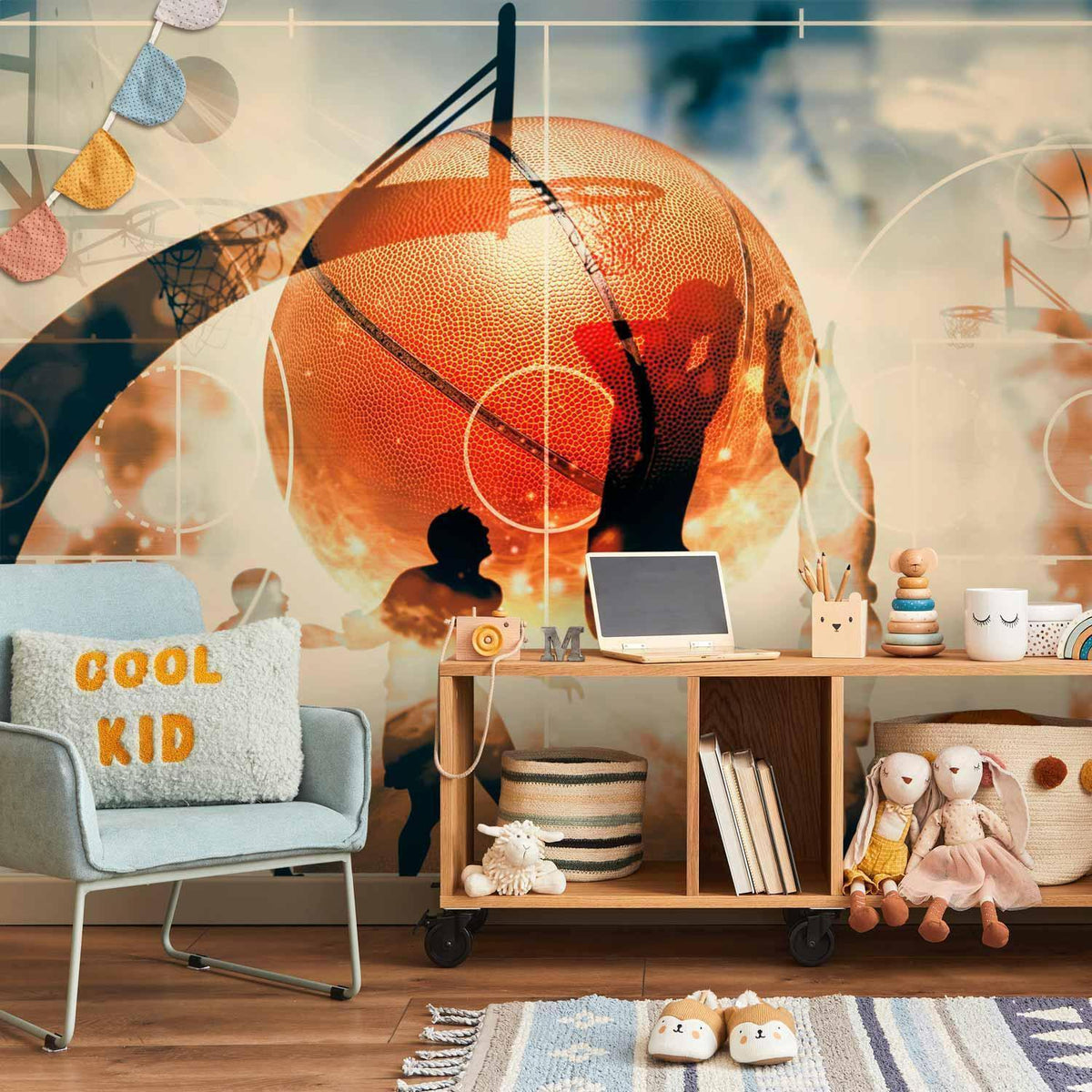 Fototapete I Love Basketball – Graffiti Wandgestaltung fürs Kinderzimmer