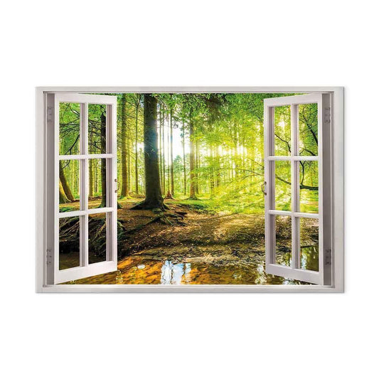 Leinwandbild - Window: View on Forest