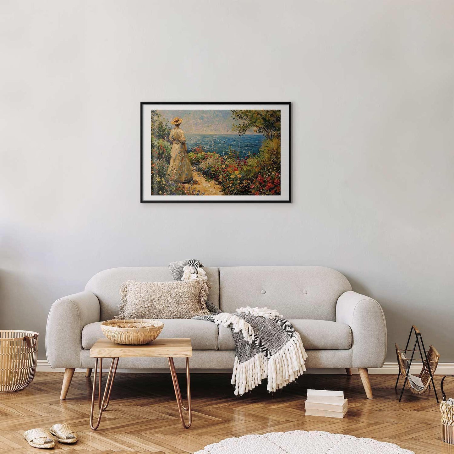 Poster - Nostalgic impression - a pensive woman contemplating