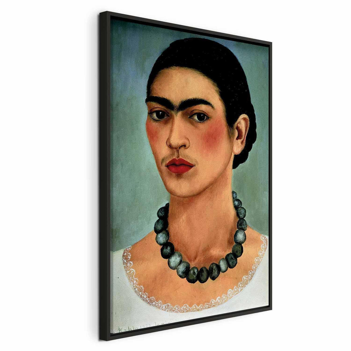 Leinwandbild - Frida Kahlo – Self-Portrait with Beaded Necklace
