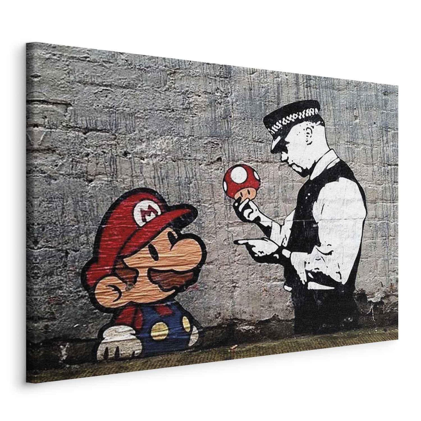 Leinwandbild - Mario and Cop by Banksy Artgeist