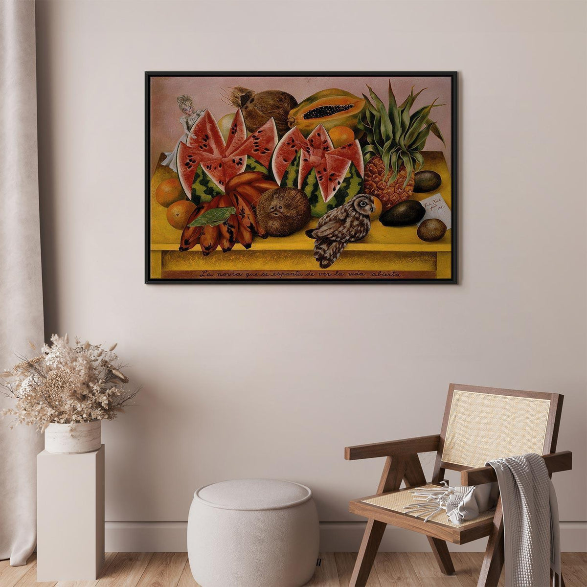 Leinwandbild - Frida Kahlo – A Bride Frightened at the Sight of Life Opened